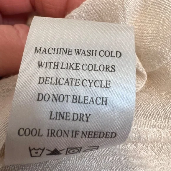 🔥2/$12 ABOUT A GIRL•| Cream Peasant Top Size Small - Picture 11 of 11